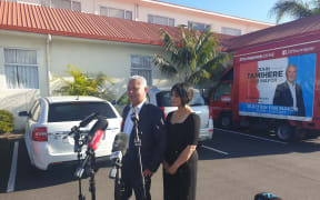 John Tamihere addresses media at the conclusion of his unsuccessful mayoral campaign.
