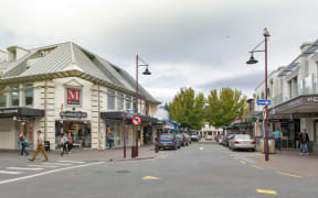 Queenstown, New Zealand - March 2016: Street scenes and business district of Queenstown, south island of New Zealand