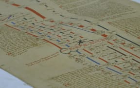 The Canterbury Roll is 5.5 meters long and has about 8000 words.