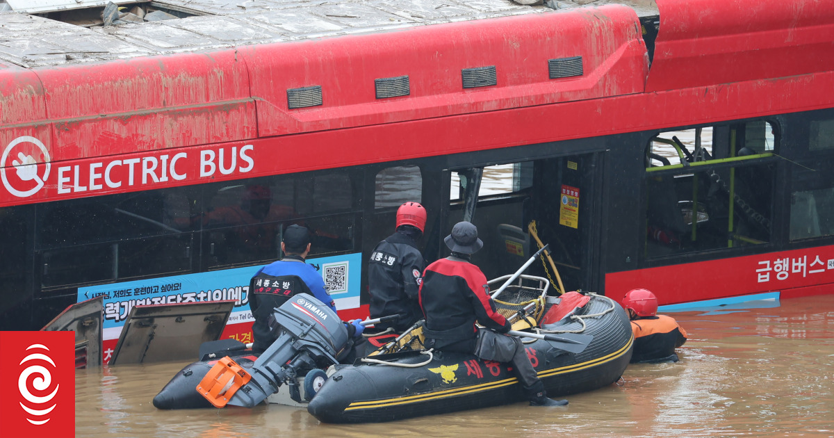 South Korea floods Dozens die in flooded tunnel and landslides RNZ News