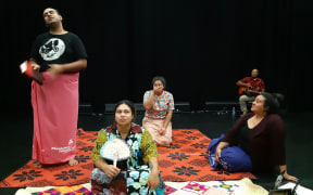 The cast of Au Ko Tuvalu in rehearsal