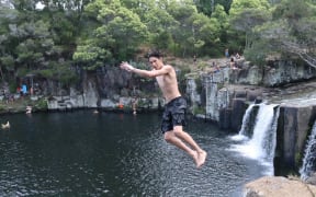 Charlie’s Rock, on Waipapa River near Kerikeri, is a hugely popular summer swimming spot.