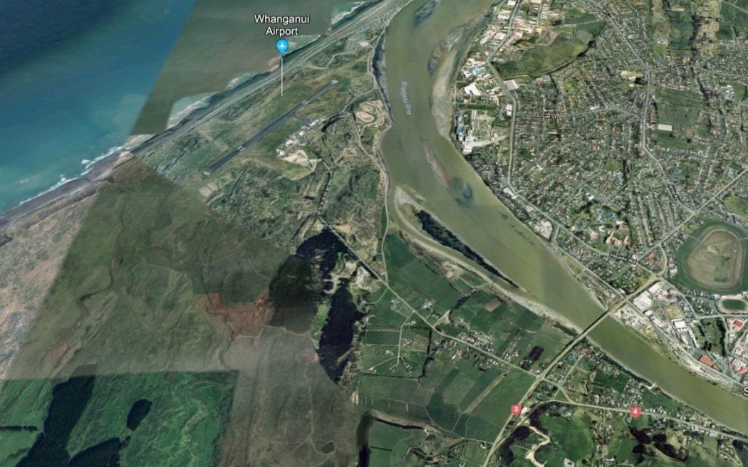 Map of Whanganui River, near the airport.