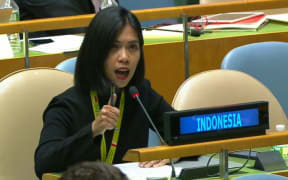 Indonesian representative at the UN General Assembly in New York, September 2017.
