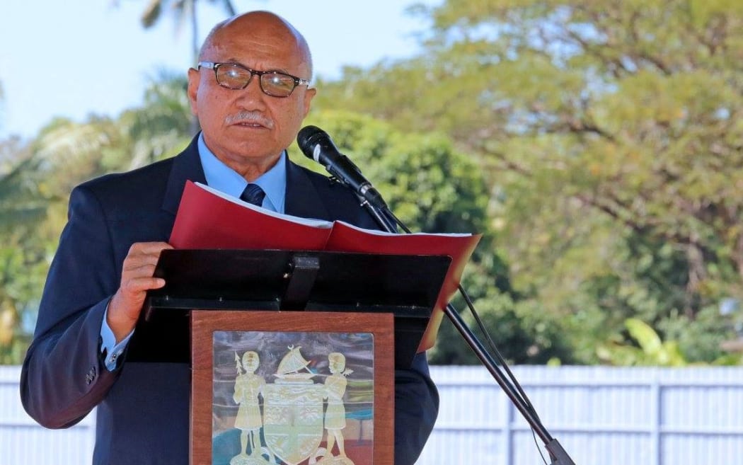 Fiji's president Major-General Jioji Konrote delivers a speech on Constitution Day, September 2017