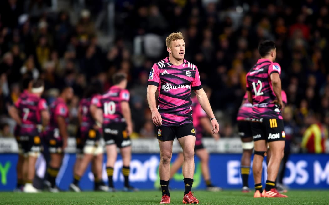 Damian McKenzie of the Chiefs, during the Investec Super Rugby Aotearoa match between the Highlanders and the Chiefs.