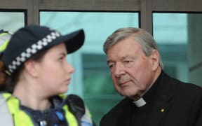 Cardinal George Pell at his first court appearance in Melbourne in July.