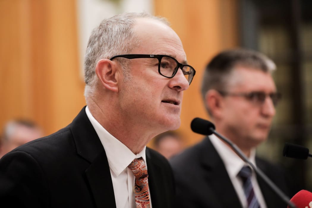 Phil Twyford answers questions at the Select Committee.