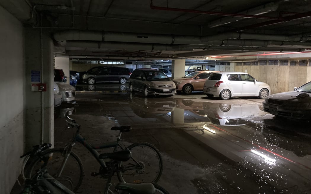 Around 100 vehicles were submerged in the Parnell building.