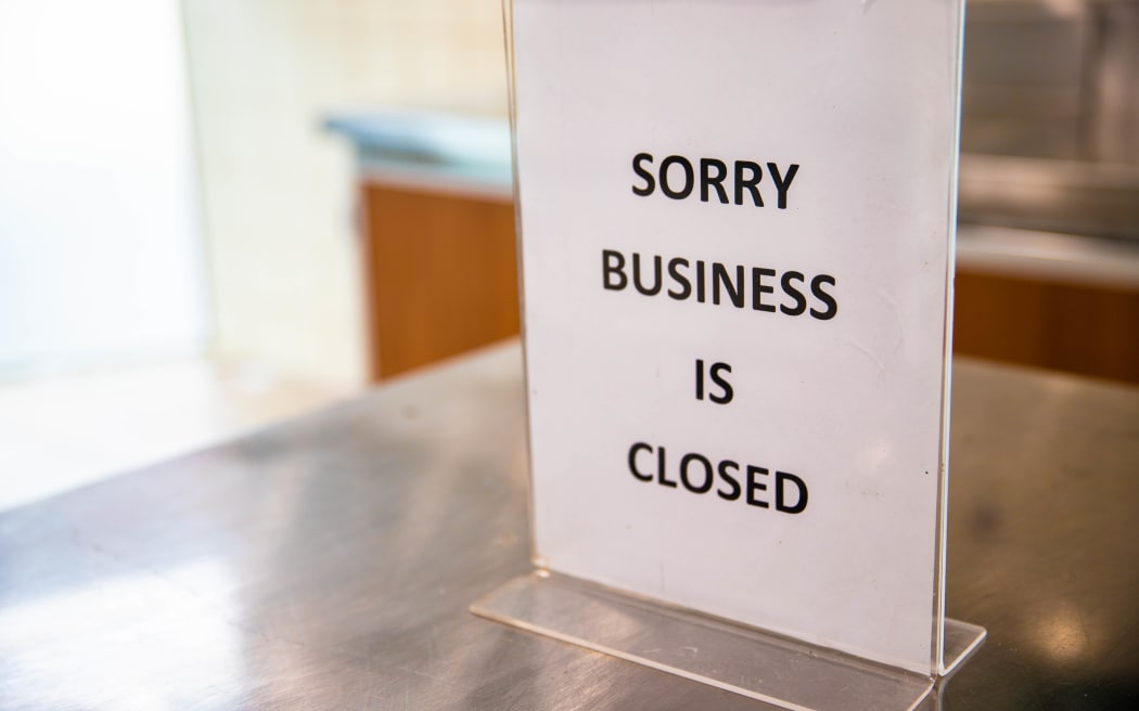 Closed sign at Rialto Food court in Auckland.