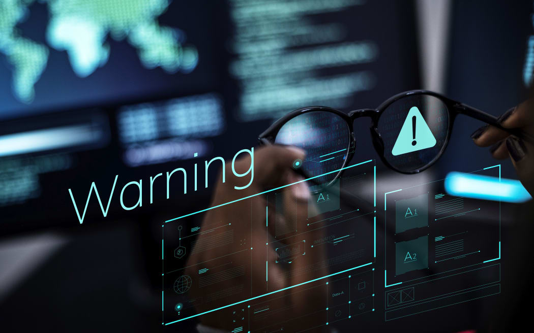 Woman working with global networks and data protection
