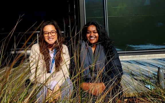Nikki Singh (R) and Lovely Dizon (L) on their involvement in the Youth19 report on East and South Asian students in Aotearoa