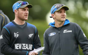 Black Caps captain Brendon McCullum and coach Mike Hesson.