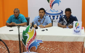 Moefaauo Salale Moananu, Falefata Hele Matatia and Lepale Niko Palamo from the organising committee.