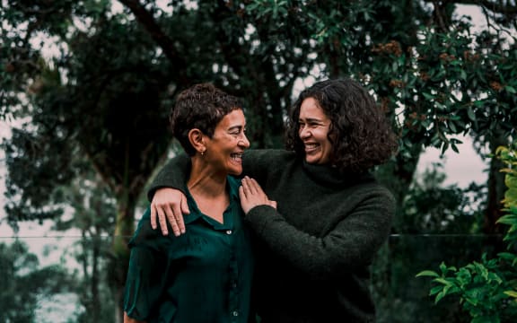 (L-R) Karenza de Silva and her daughter Saraid in Birkenhead, Auckland.