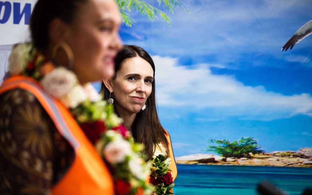 Prime Minister Jacinda Ardern at the flexi wage announcement. 11 February 2021.