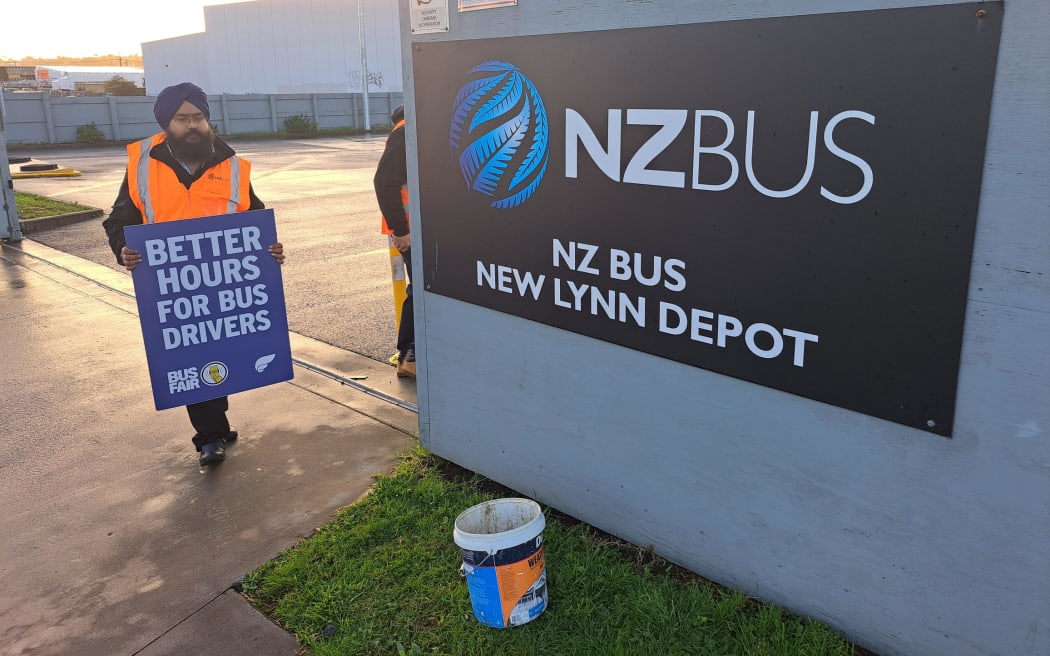 A bus driver at Auckland's New Lynn depot on Tuesday 11 July 2023.