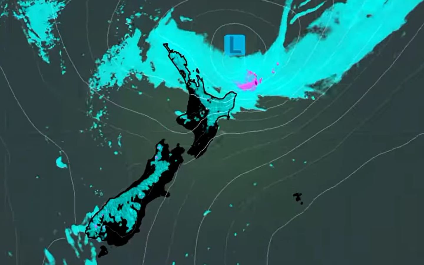 Niwa graphic of Cyclone Hale tracking over North Island