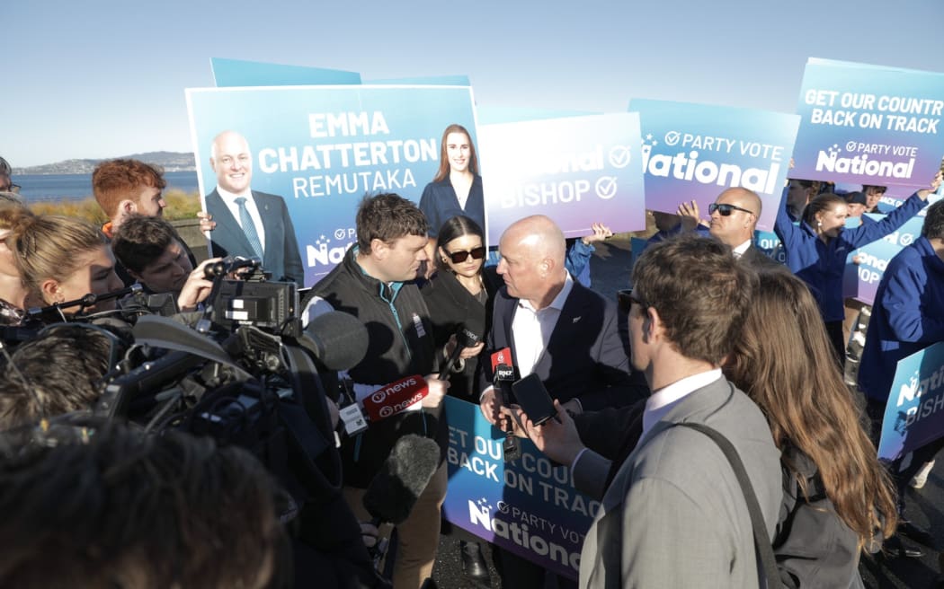 National Party election campaign trail in Petone on 12 September 2023.