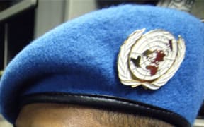 A UN Peace keeper's beret