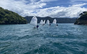 Six young sailors preparing to cross the Cook Strait in dinghies later in the month.