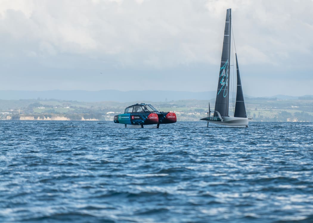 Team New Zealand’s AC40 hits the water