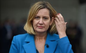 British Conservative Party politician Amber Rudd is pictured at the International Convention Centre in Birmingham, central England.