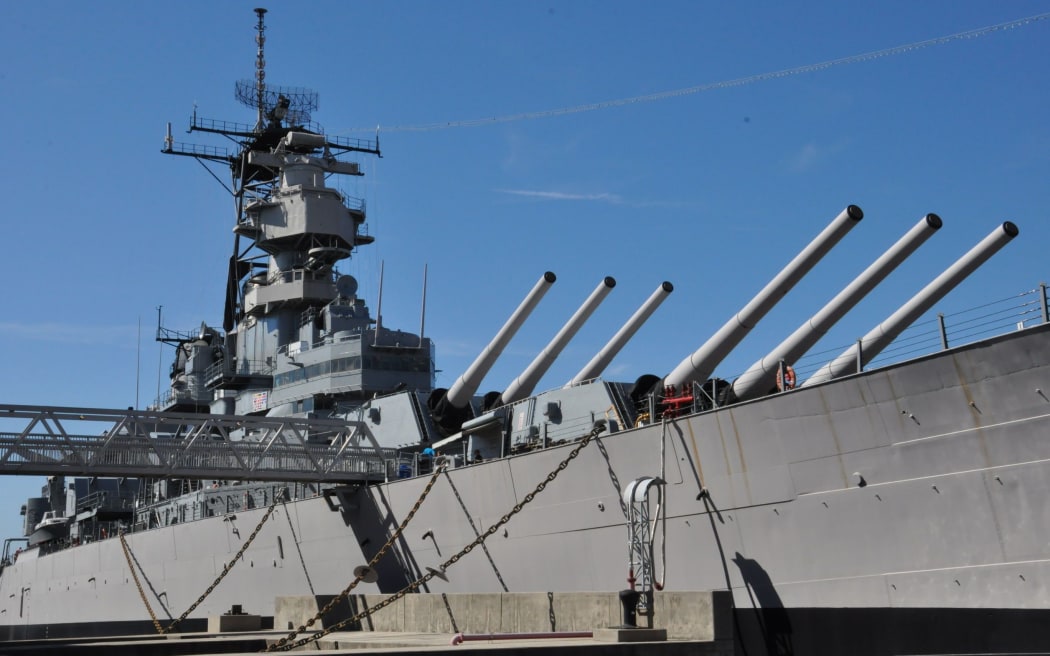 A US Navy battleship