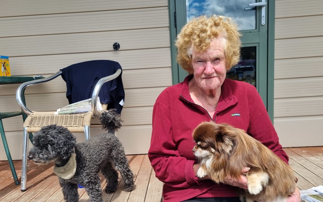Maureen Dorr who owns The Doggy Farmstay in Eskdale was affected by Cyclone Gabrielle.