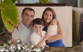 Sia Mosaferi and Mohy Sharifi with their sons Arteen, 4, and Radeen who was just 10 weeks old when he died.