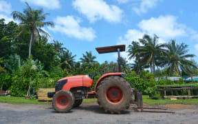 A tractor on a farm in the Pacific