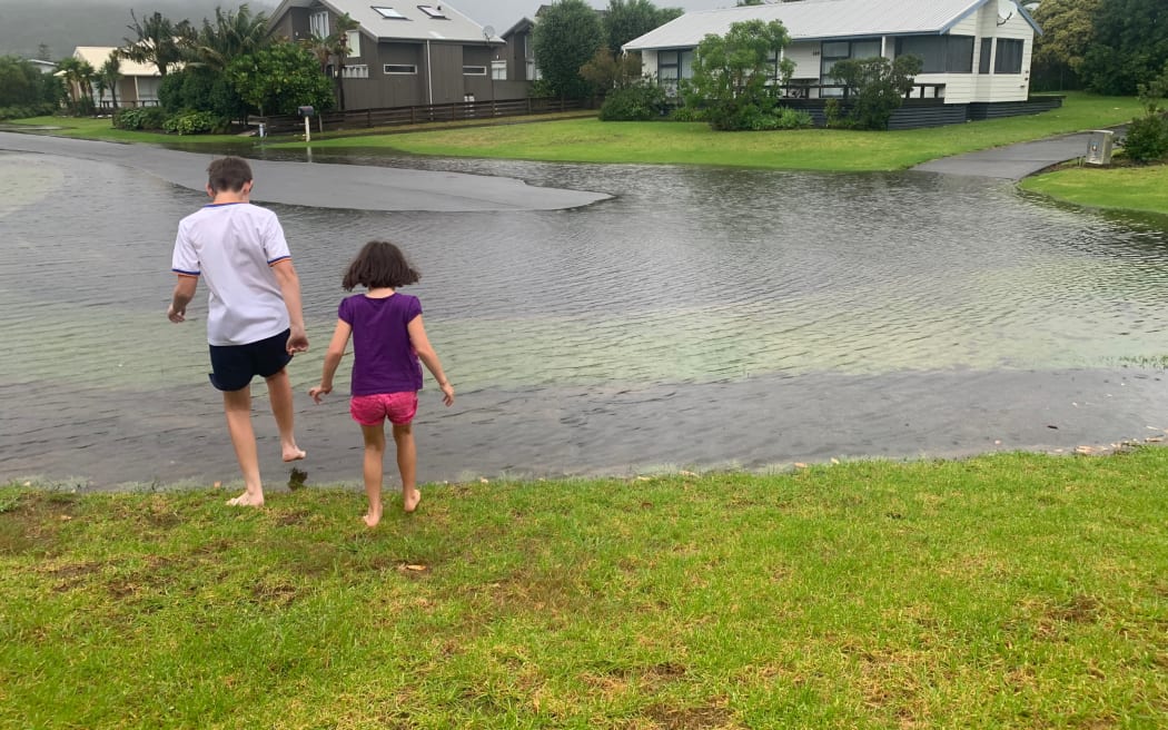 Flooding in Matarangi after the Coromandel Peninsula was hit by heavy rain again overnight, from 28 January into 29 January, 2023