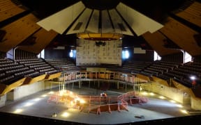 The main auditorium of earthquake-damaged Christchurch's Town Hall on 8 July 2015.
