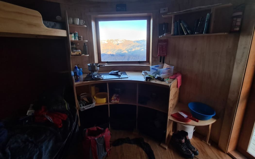 The inside of a Turkish mountain hut at Vanguard Peak, Queenstown