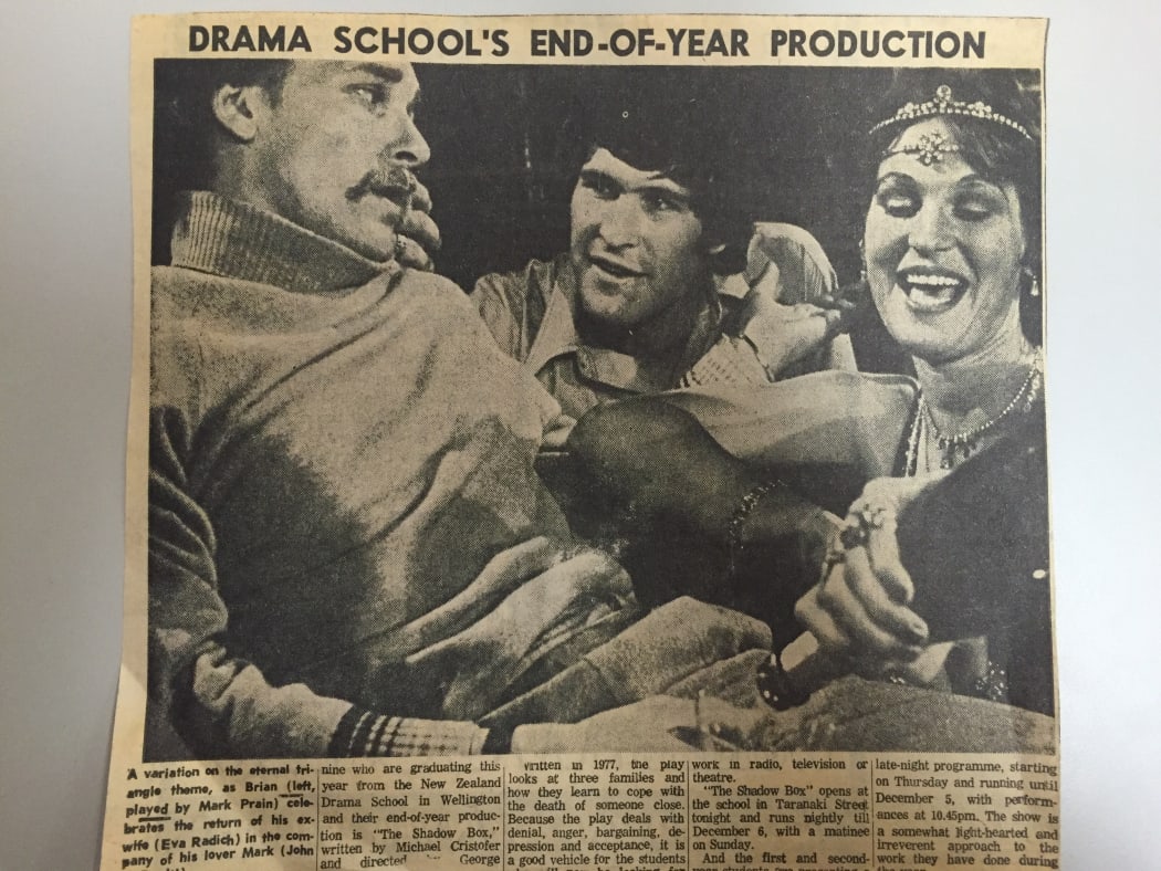 Eva Radich (right) in her final production at the New Zealand Drama School in 1978.