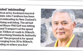 The New Zealand Herald reports Newstalk ZB's ads for John Tamihere's election campaign were judged to be misleading.