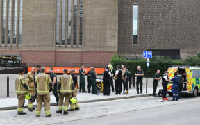 Police, ambulance crews and fire crews are outside the Tate Modern after it was put on lock down and evacuated.
