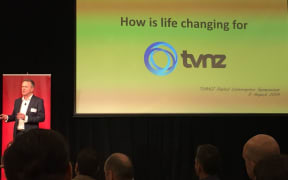 TVNZ chief executive Kevin Kenrick telling the TUANZ conference how convergences has changed the game.