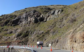 The rock face behind Evans Pass Road needs stabilising.