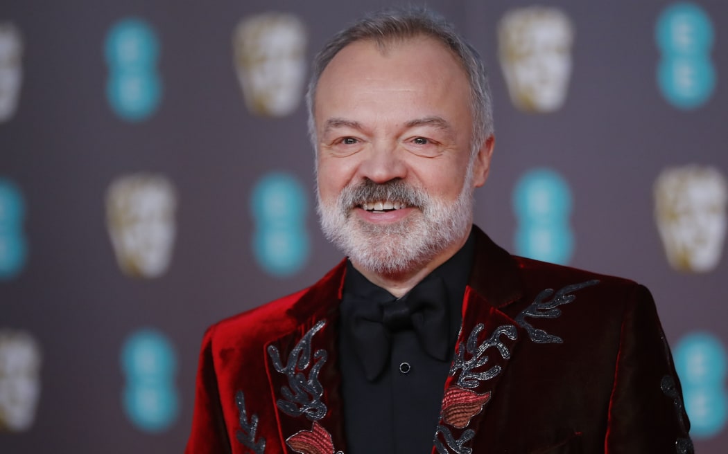 Irish TV presenter Graham Norton poses on the red carpet upon arrival at the BAFTA British Academy Film Awards at the Royal Albert Hall in London on February 2, 2020. (Photo by Tolga AKMEN / AFP)