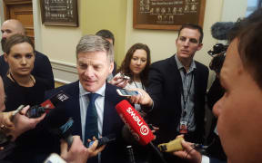 Bill English speaking to media at Parliament on Tuesday 27 June 2017
