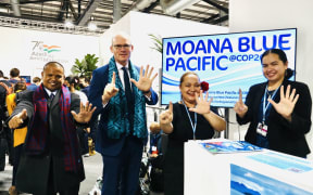 (L-R) – Hon Steven Victor, Minister of Agriculture, Fisheries and Environment of Palau, Hon Simon Coveney Minister of Foreign Affairs of Ireland, Ms Tagaloa Cooper Director of Climate Change Resilience of SPREP, Ms Teuila Fruean of Climate Change Resilience of SPREP.