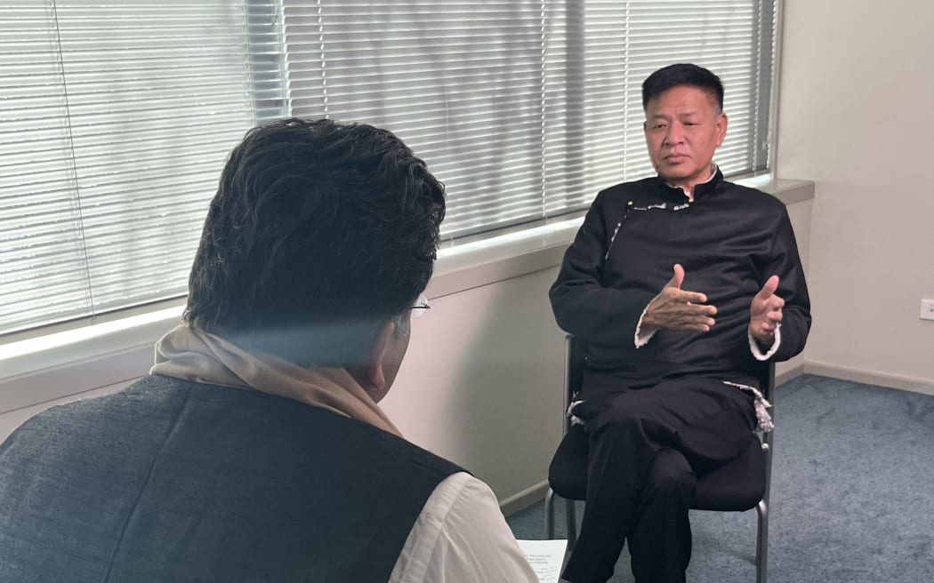 Benpa Tsering, chef du gouvernement en exil autoproclamé du Tibet, s'exprime à Auckland lors de sa première visite en Nouvelle-Zélande.