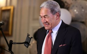 AUCKLAND, NEW ZEALAND - OCTOBER 17: New Zealand First leader Winston Peters speaks to supporters at the Duke of Marlborough Hotel on Saturday, October 17, 2020.