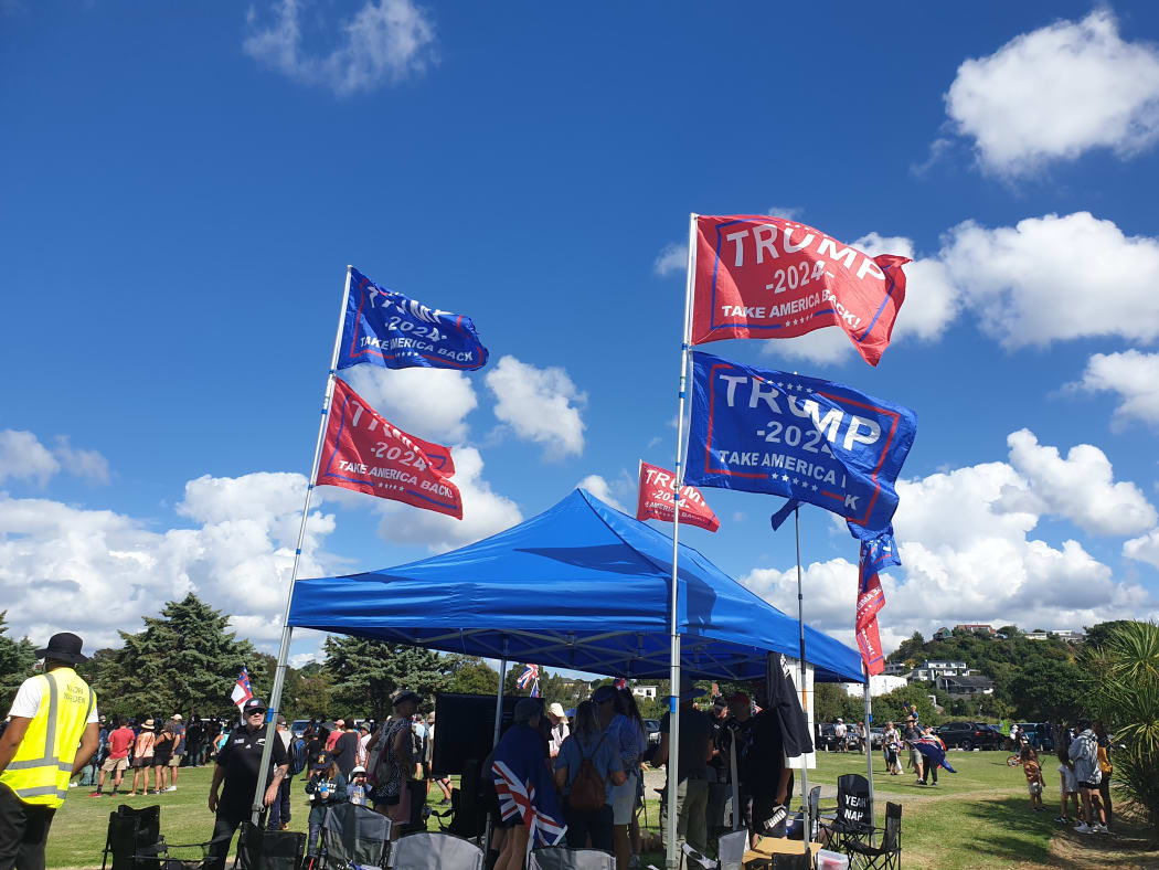 Anti-mandate protesters in Auckland.