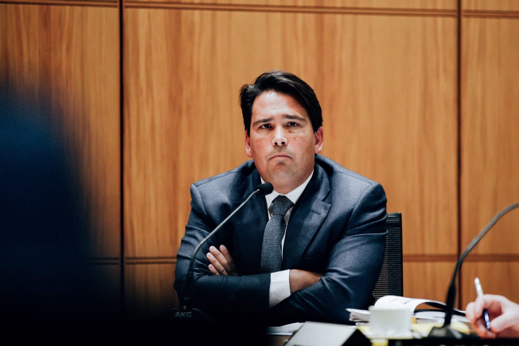 National Party justice spokesperson Simon Bridges at Parliament's police select committee.