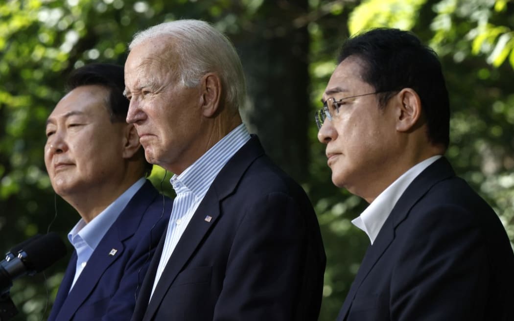 At Camp David, US, South Korea and Japan agree to deepen military ties