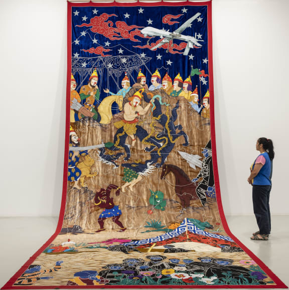 Towering tapestries smuggled out of Afghanistan for exhibition  RNZ News