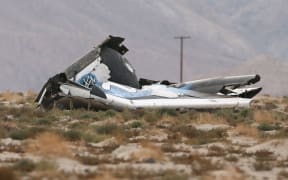 A piece of debris is seen near the scene of the crash of Virgin Galactic's SpaceShipTwo near Cantil, California.