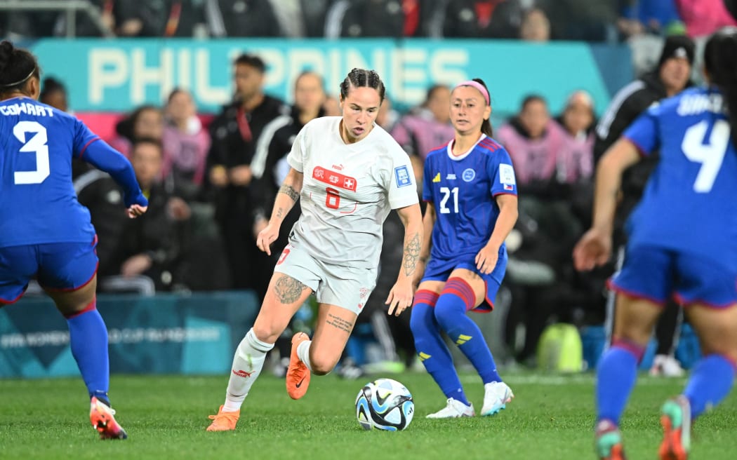 Switzerland's Geraldine Reuteler in action against the Philippines in their FIFA World Cup group match in Dunedin.